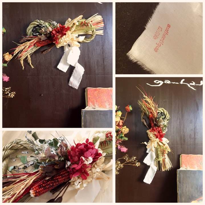 13自家栽培 無農薬 しめ縄 正月飾り ドライフラワー プリザーブド 紫陽花