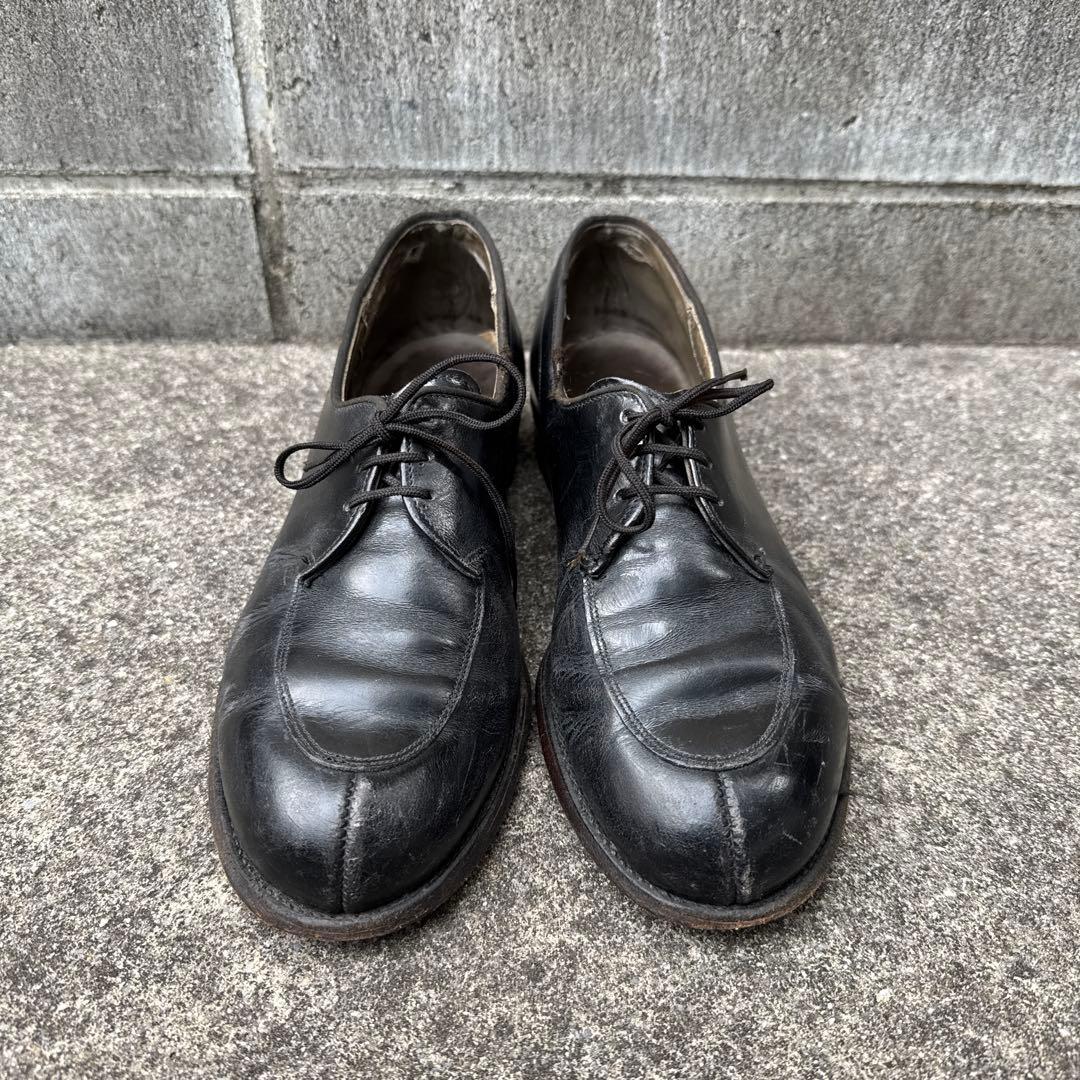 70s ビンテージ US NAVY サービスシューズ 黒 レザーシューズ