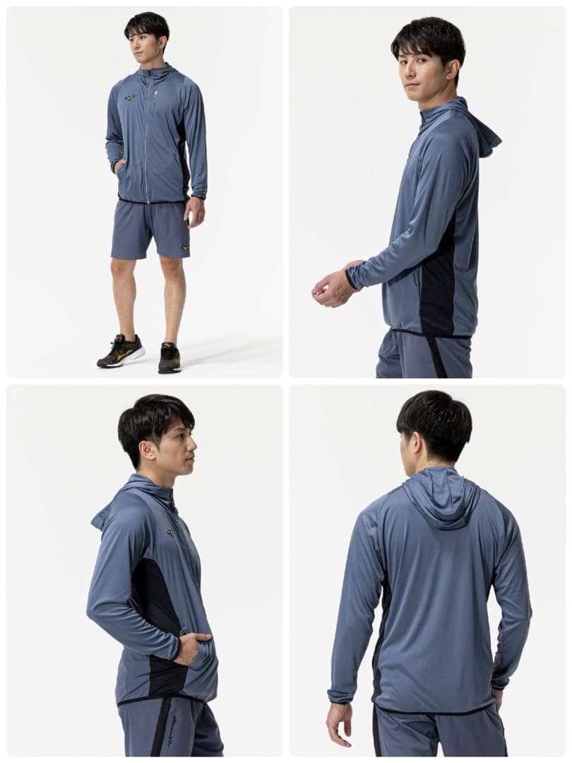 【ミズノプロ】フルZIPフーディ(薄手) インディゴ XO 12JECK75