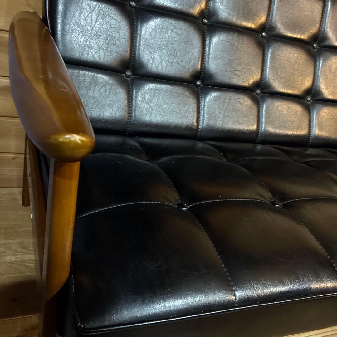 カリモク　2人掛けソファ　ブラック　FURNITURE