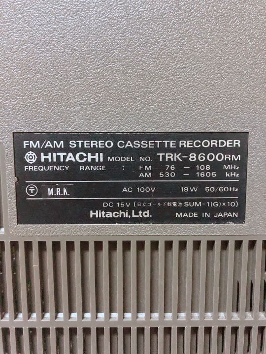 日立 TRK-8600RM FM/AM パディスコ ラジオカセットレコーダー
