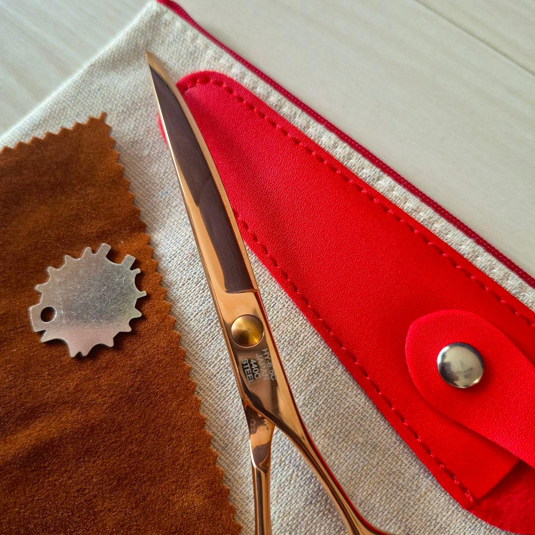 新品★フェニーチェ カーブシザー★ギザ刄 トリミングシザー6.5インチ