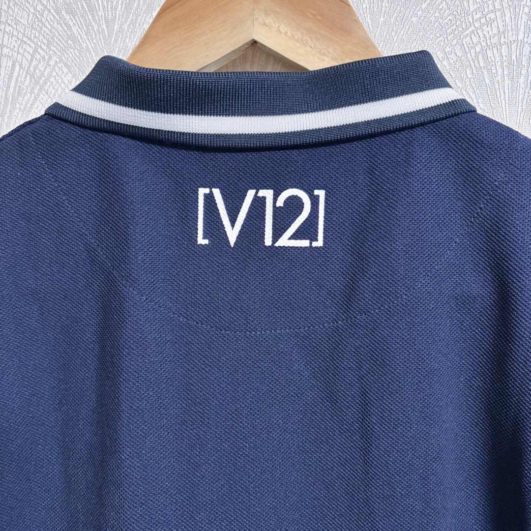 V12 LIB OUT POLO ゴルフウェア ポロシャツ 半袖 ネイビー XL