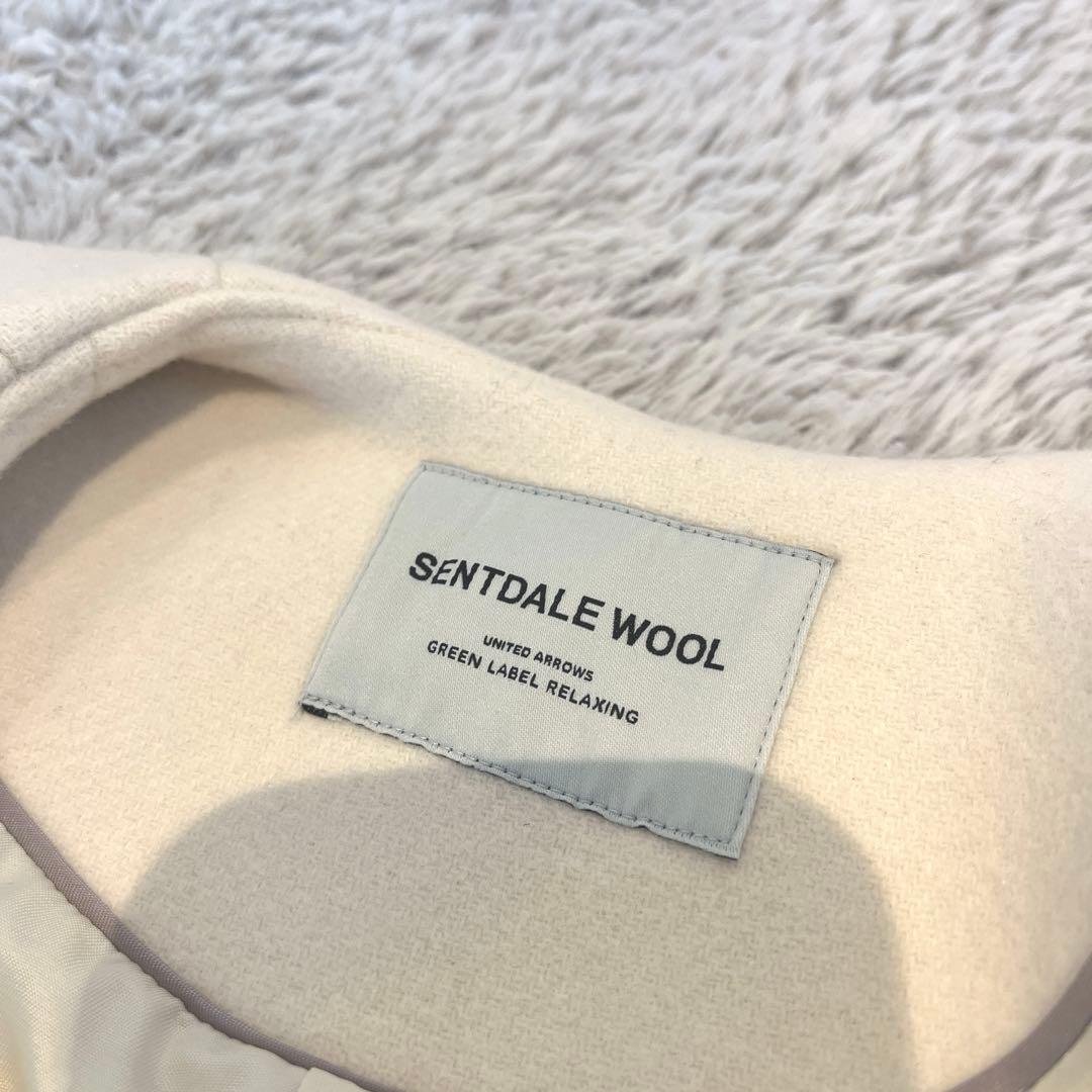 ユナイテッドアローズ　美品　セントデールウール ノーカラー ミドル コート