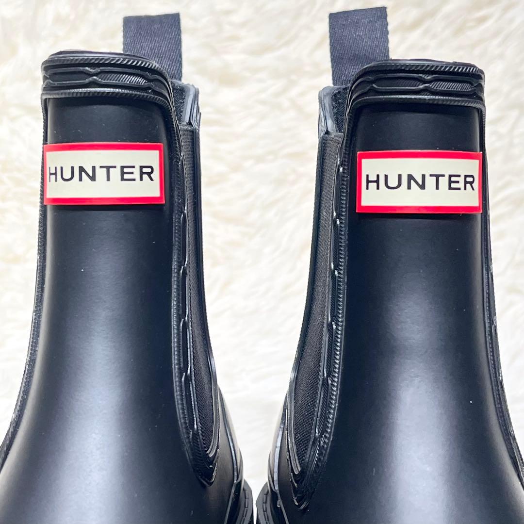 未使用級☆ハンター コマンド チェルシーブーツ 24㎝ 黒 完全防水 サイドゴア