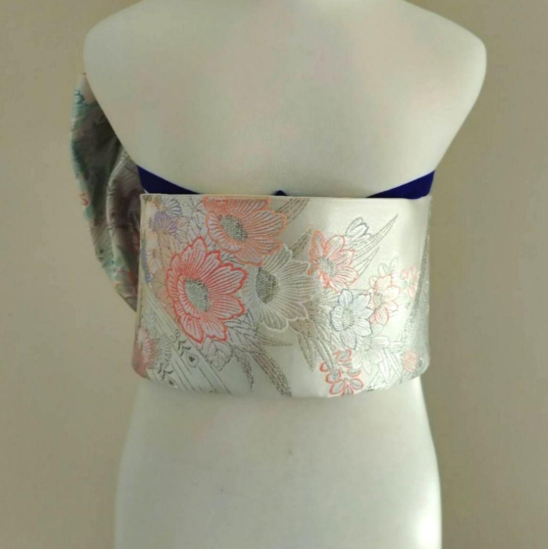 一部式　振袖用作り帯　九百プラチナ　十三参りにも　作り帯付け帯　胴巻き～95㎝