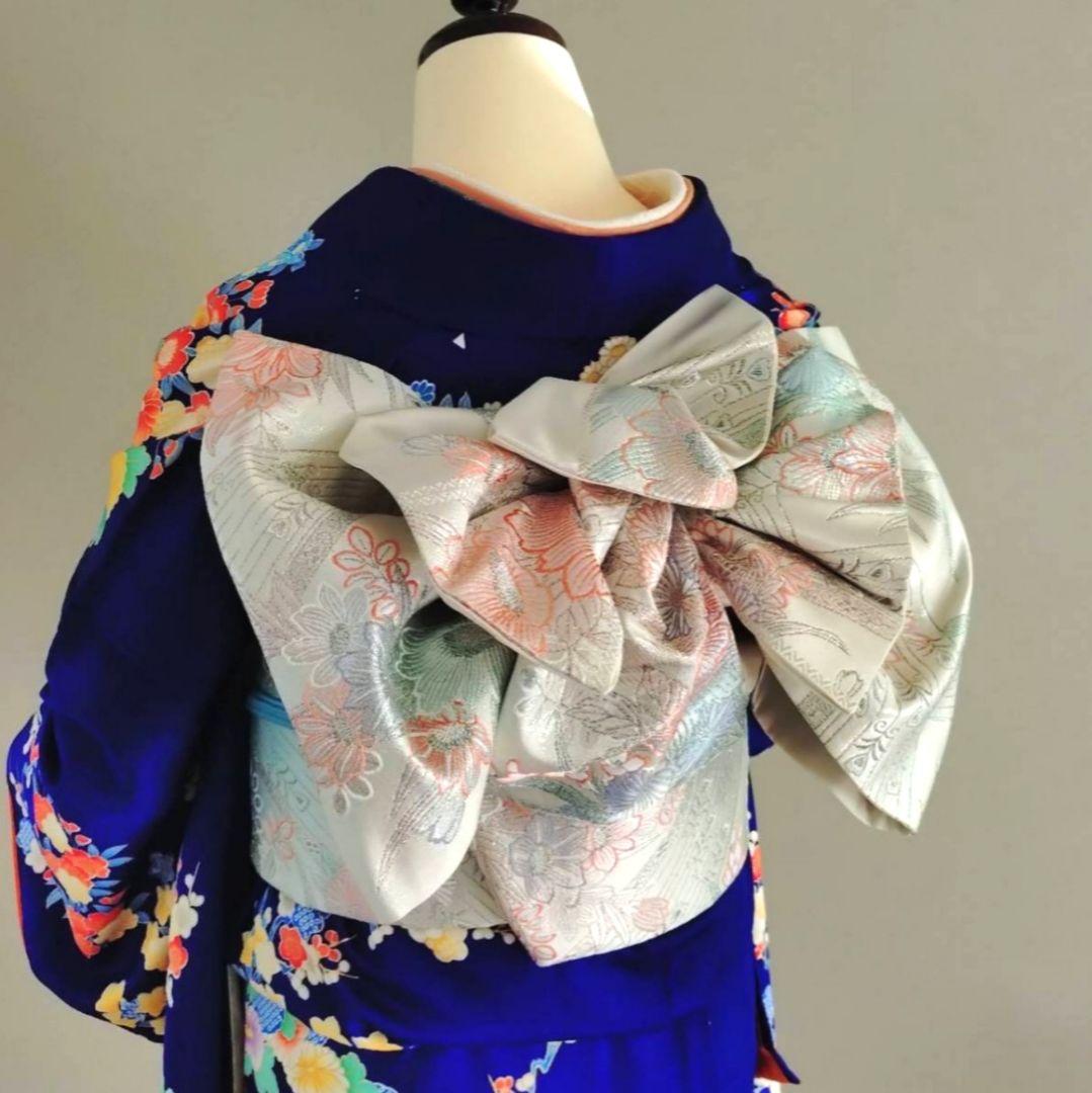 一部式　振袖用作り帯　九百プラチナ　十三参りにも　作り帯付け帯　胴巻き～95㎝