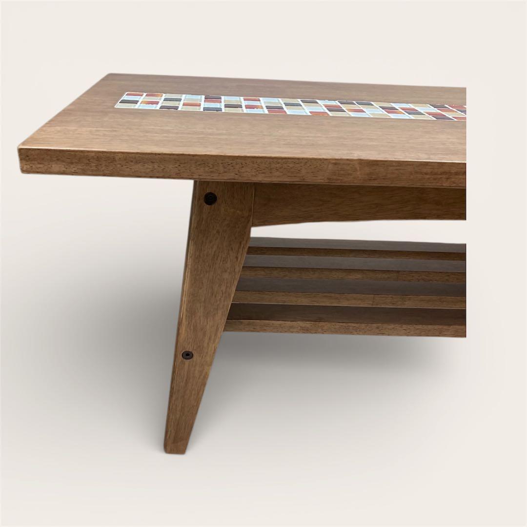 送料込】大川家具 タイル付 センターテーブル テスタ TESTA ローテーブル