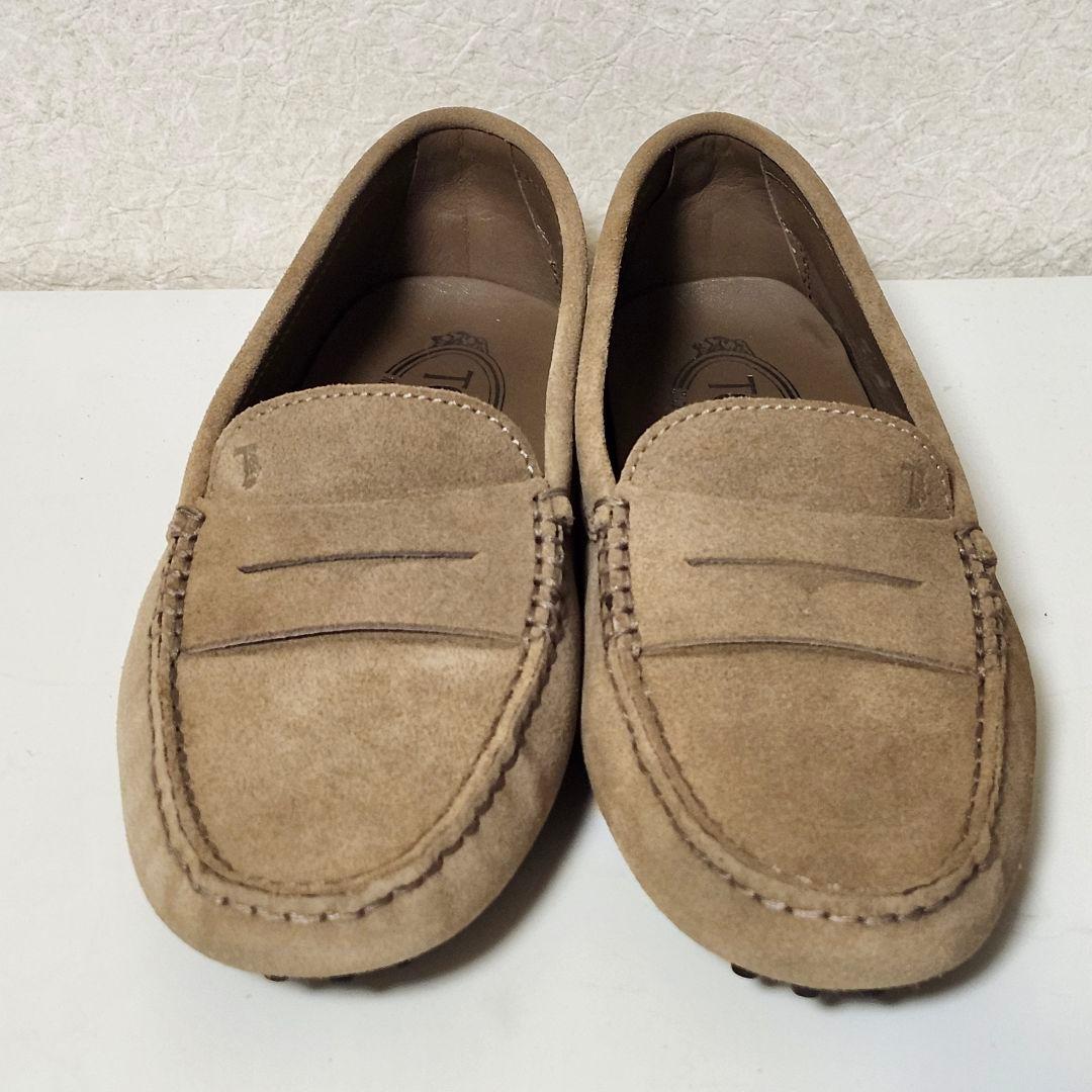 トッズ ドライビングシューズ 37 ベージュ ヌバック ゴンミーニ