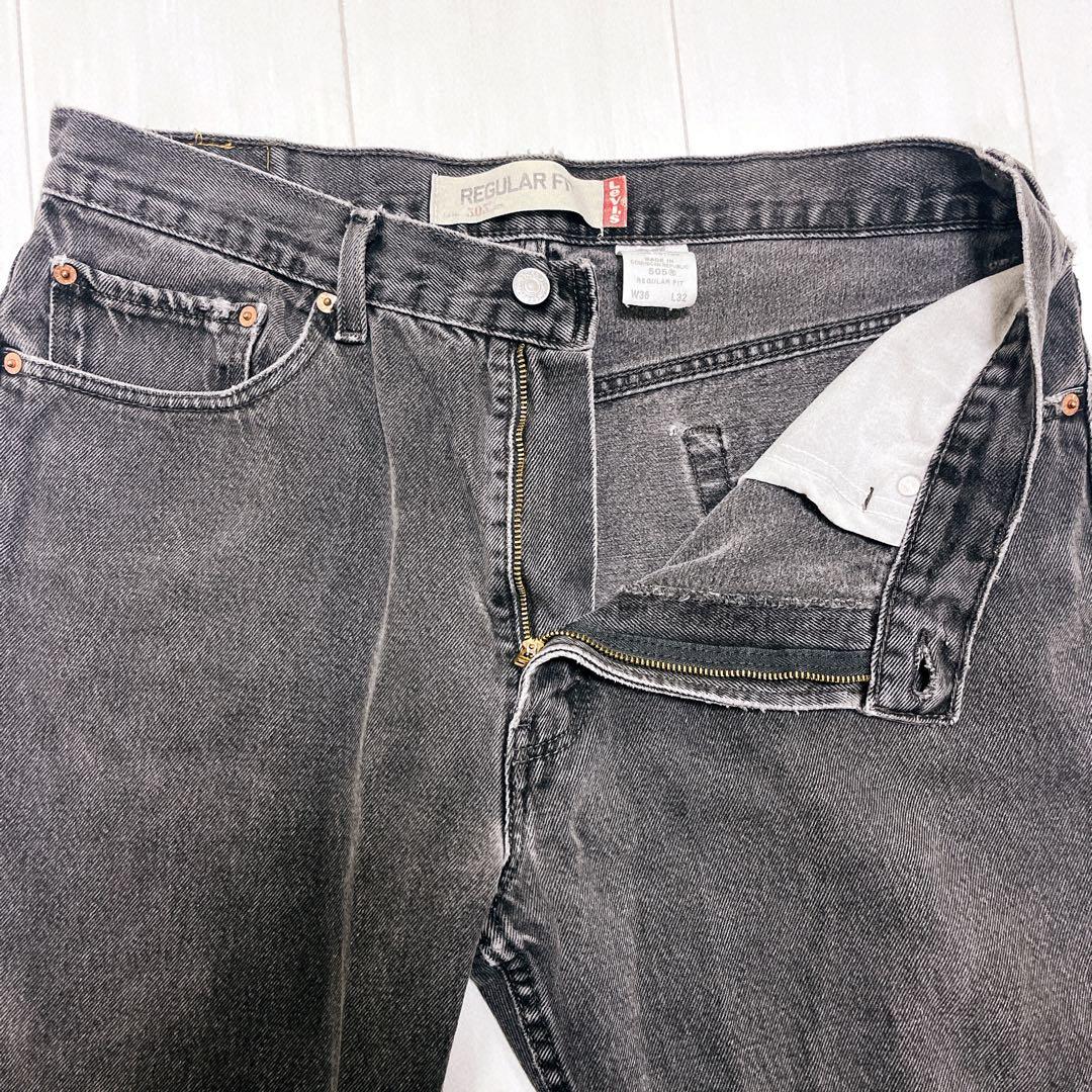 Levi's 505 ブラックデニム 後染め　00s W36 L32