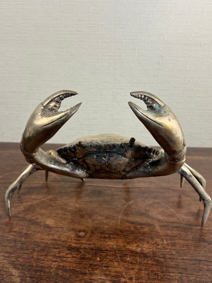 金属製カニの置物 シルバー　金属　古美術　工芸品