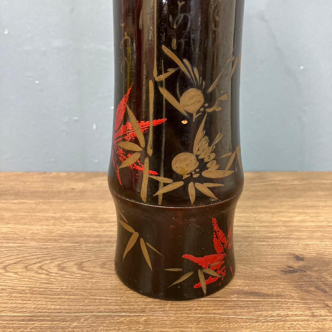 4F 希少 ペア 創作こけし 山中漆器 漆塗り 雅 金彩 紅葉 竹 2体セット