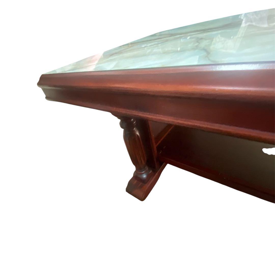 【希少】アンティーク オールド カリモク センターテーブル 大理石調 レトロ