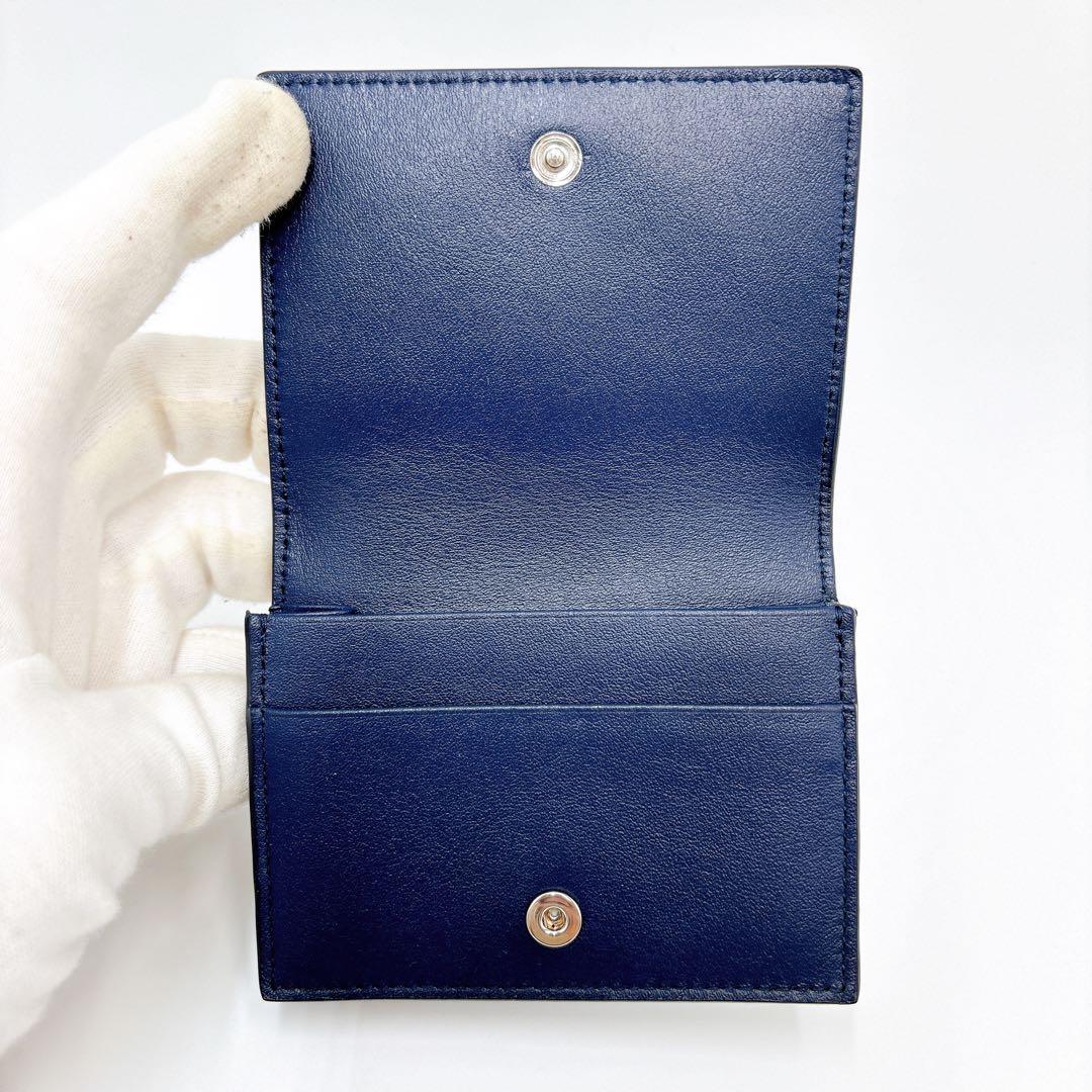 極美品 ＊ ジミーチュウ AYDEN スタースタッズ 名刺入れ ネイビー系