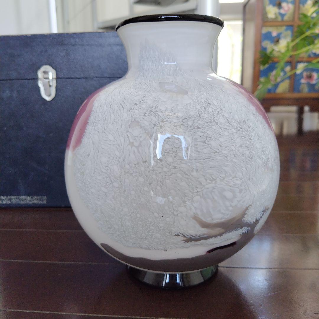 【海外骨董品】美品！アンティークベネチアングラス murano 桜フラワーベース