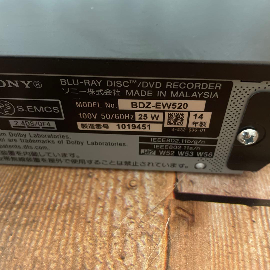 #795 SONY Blu-rayレコーダー 「BDZ-EW520」 動作品