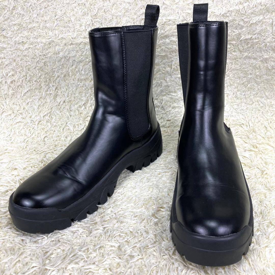 『極美品』アダムエロペ ビブラムソール サイドゴアブーツ トラックソール 黒