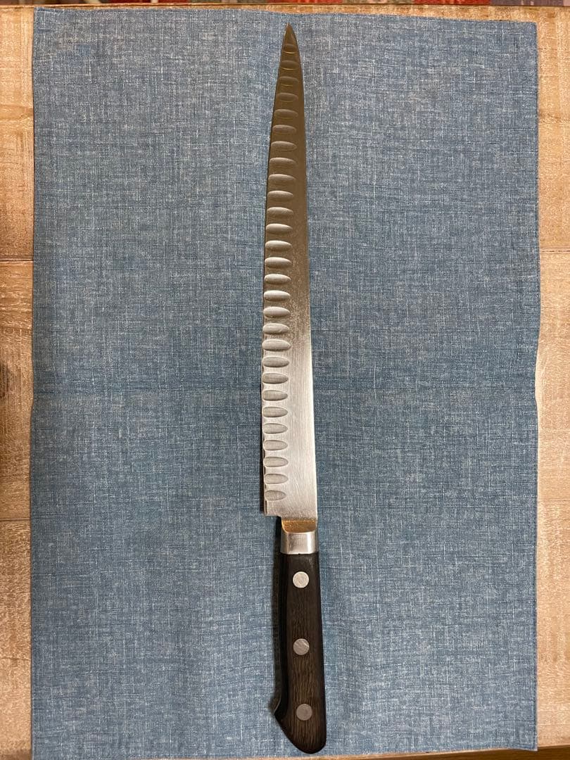 misonoミソノ　モリブデン鋼筋引きサーモンナイフ　刃渡り290mm