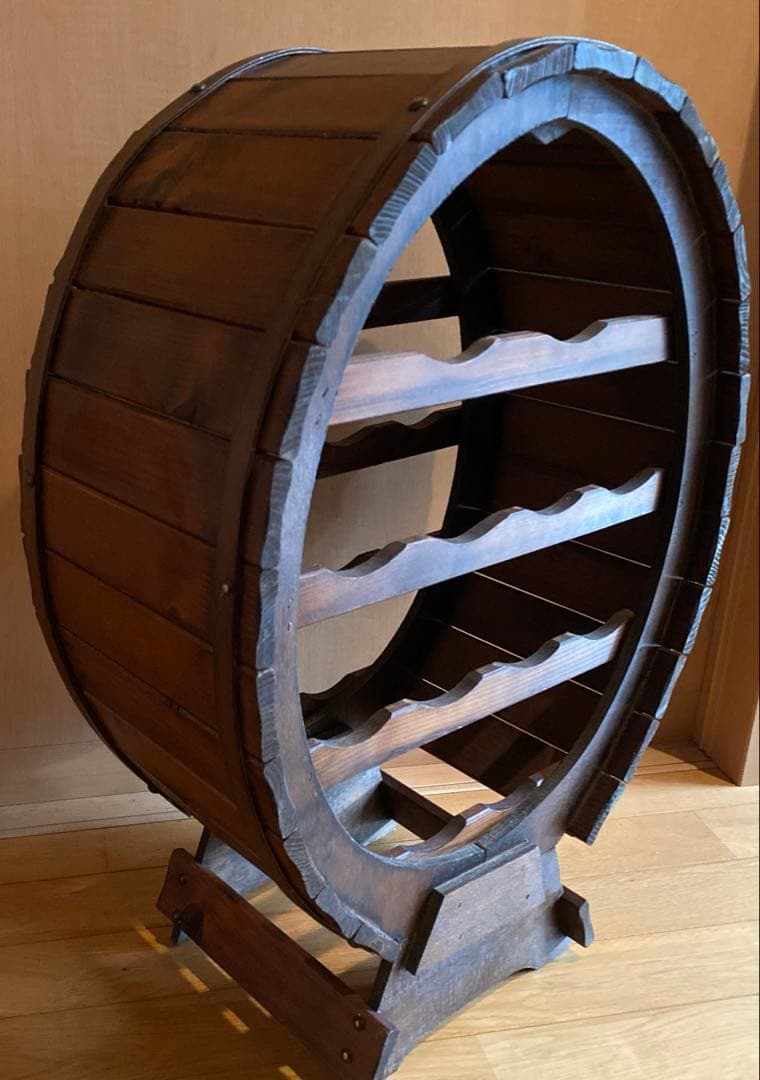 アンテーク調　樽型ワインラック　ボトルラック