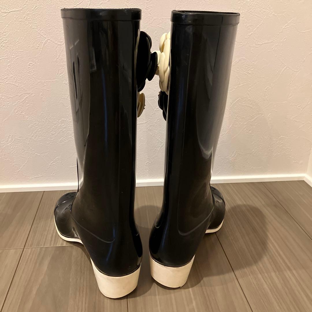 CHANEL カメリア　レインブーツ　長靴　サイズ39