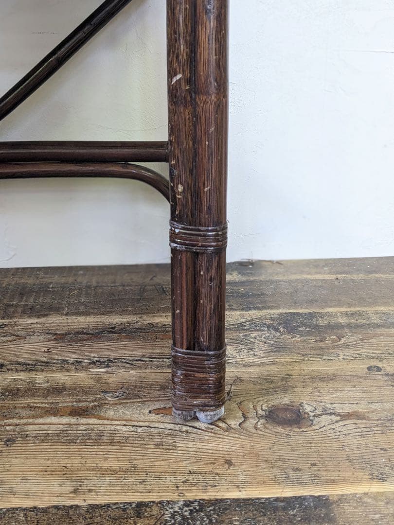 ダークブラウンの総ラタンドレッサー 鏡台 籐家具