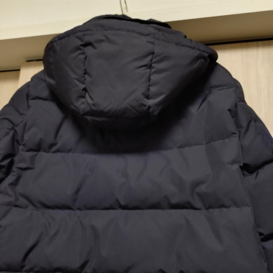 【トラディショナルWEATHERWEAR】ネイビー フード付ダウン 38/L相当