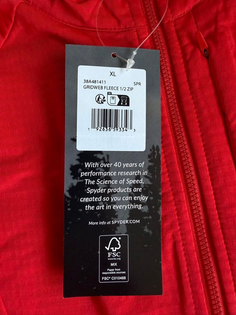 新品 SPYDER GROWLER FLEECE 1/2 ZIP SPR-XL