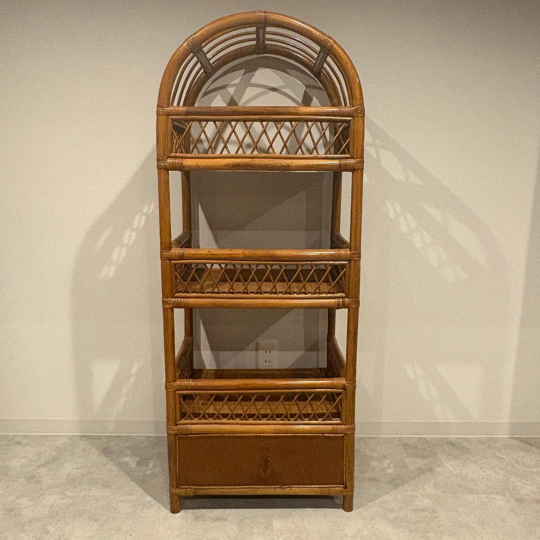 ラタンラック　アーチ型　オープルシェルフ