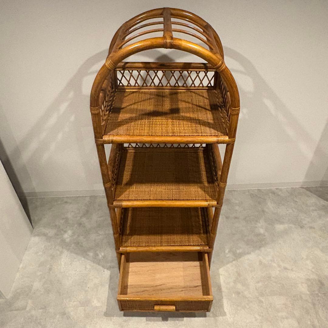 ラタンラック　アーチ型　オープルシェルフ