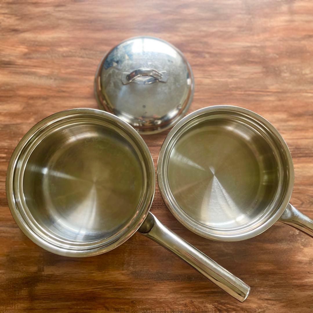 美品★アサヒ軽金属 あさひプリンセス鍋 2段セット 深鍋 浅鍋