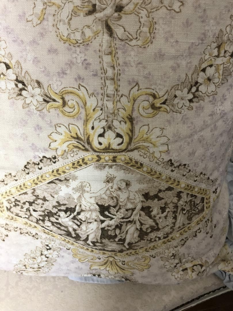 フランスアンティーク　トワルドジュイ　クッションカバー