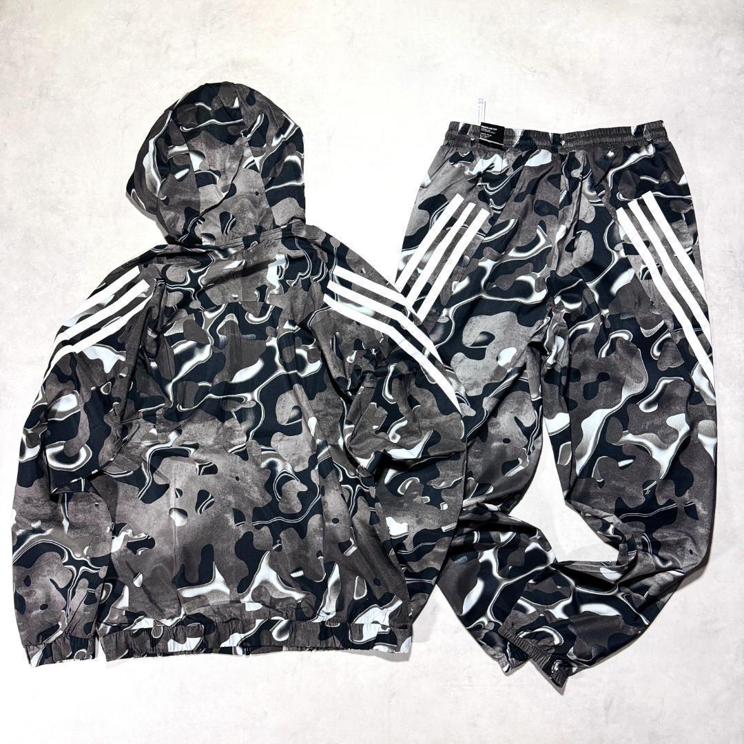 新品 正規品 Msize アディダス 上下セットアップ 総柄 3ストライプ