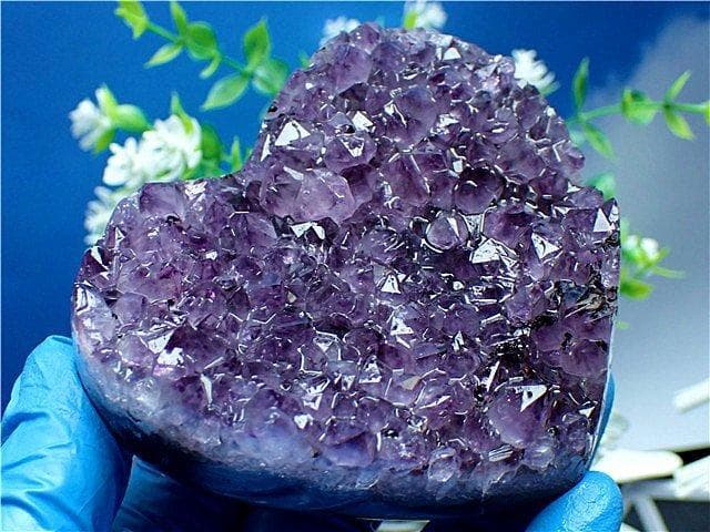 AAA級家庭円満◆天然ハート型アメジスト原石B89G3/168G20D