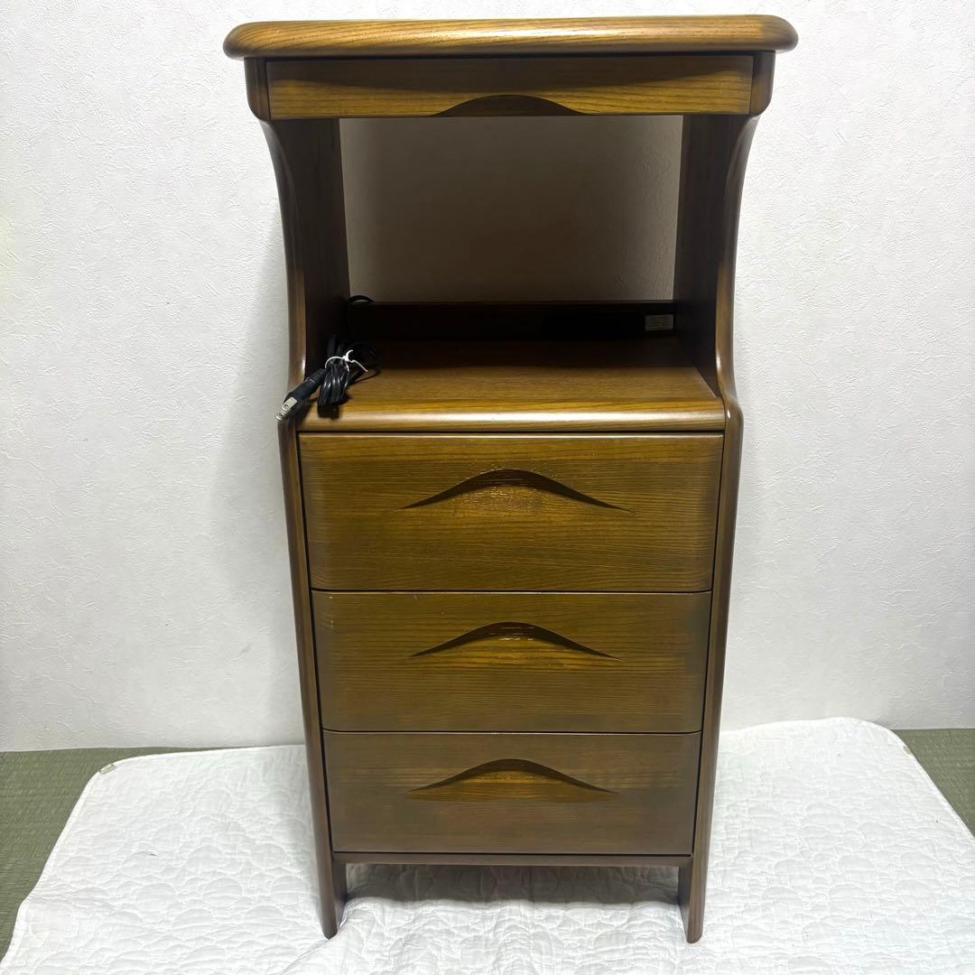 ✨希少✨ カリモク 電話台 キャビネット コンセント付き 4段引出し 送料無料