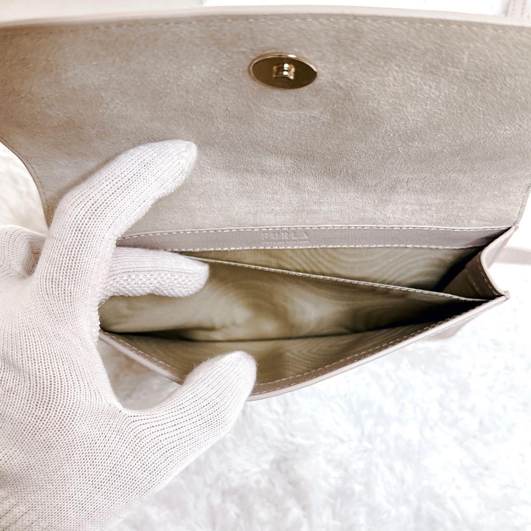 【人気色】FURLA リーヴァL ピンクベージュ ショルダーウォレットバッグ