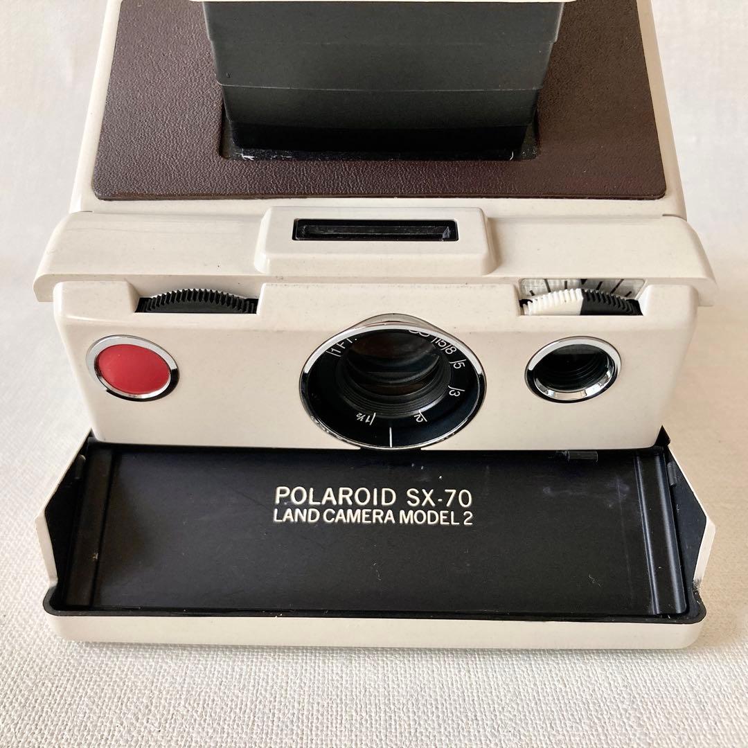 美品 Polaroid SX-70 白茶 整備済 レザーケース付き ポラロイド