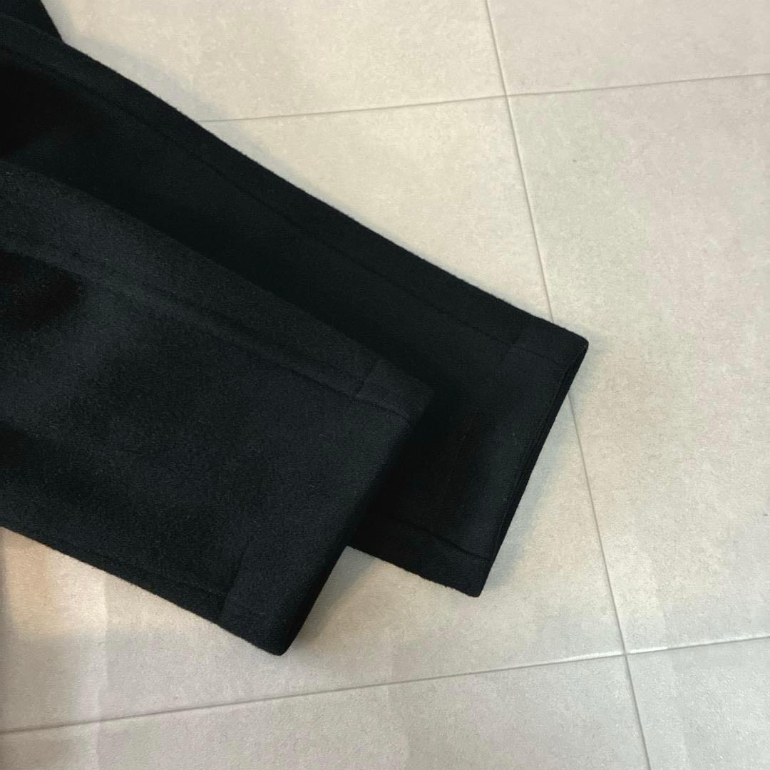 美品 MHL.♡英国製 ウール メルトン ショートコート ブラック 異素材