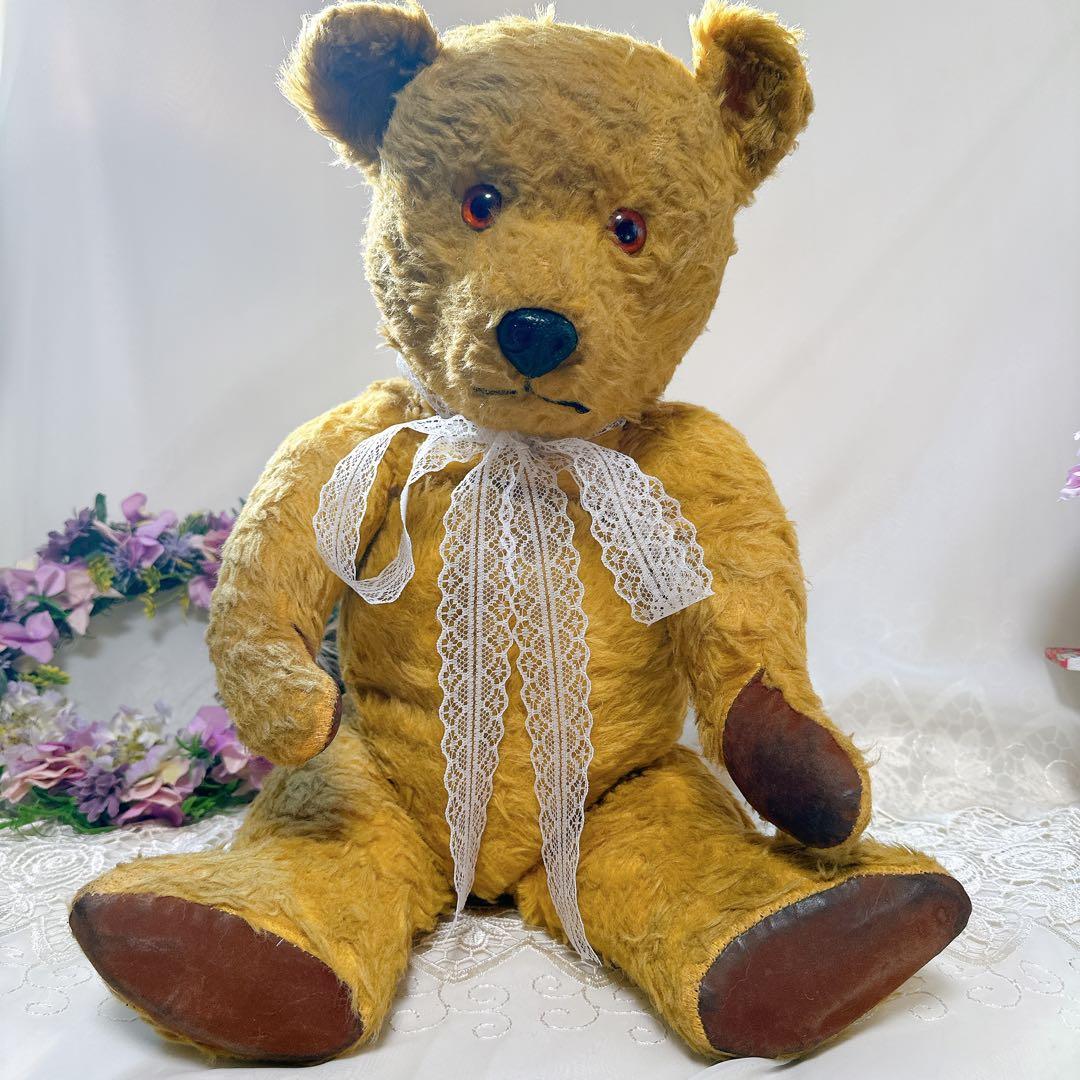 バナナ猫様　アンティークベア4体+ドール1体セット