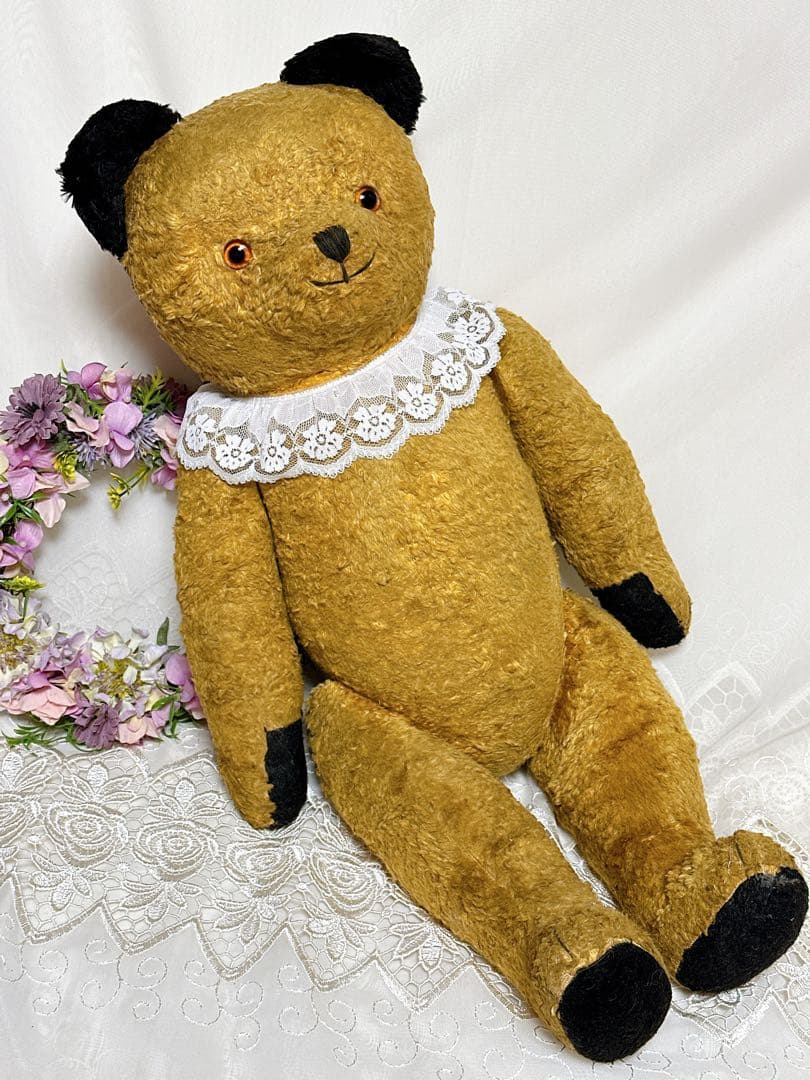 バナナ猫様　アンティークベア4体+ドール1体セット