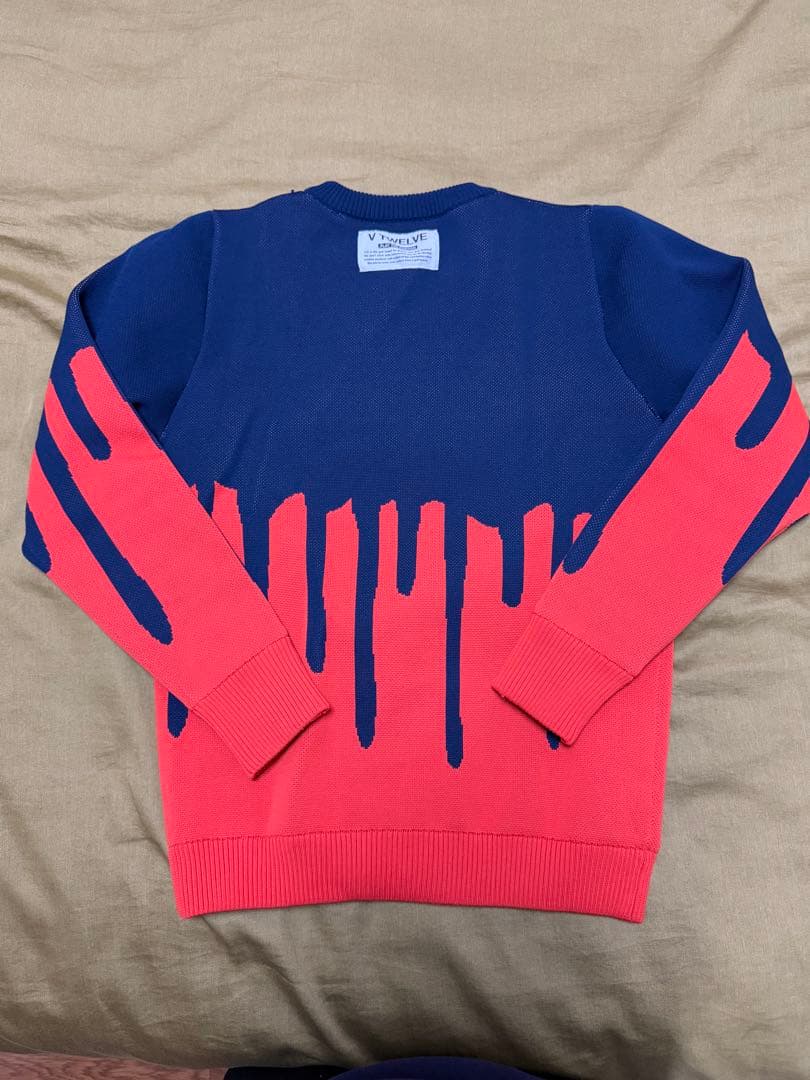 V12 ドリッププリント ニットセーター L used