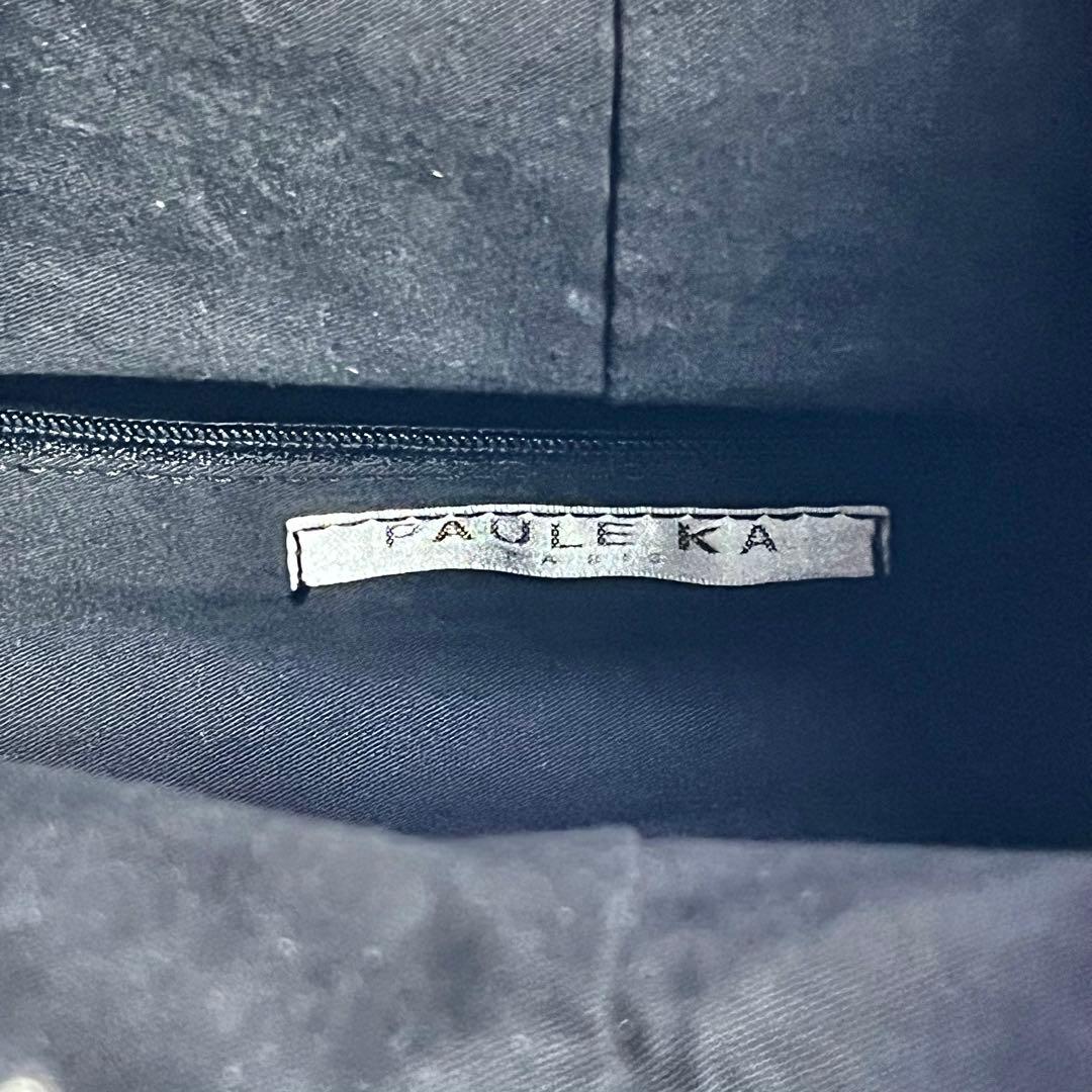 なたけ♪美品✨ポールカ ラタン かごバッグ ハンドバッグ 黒