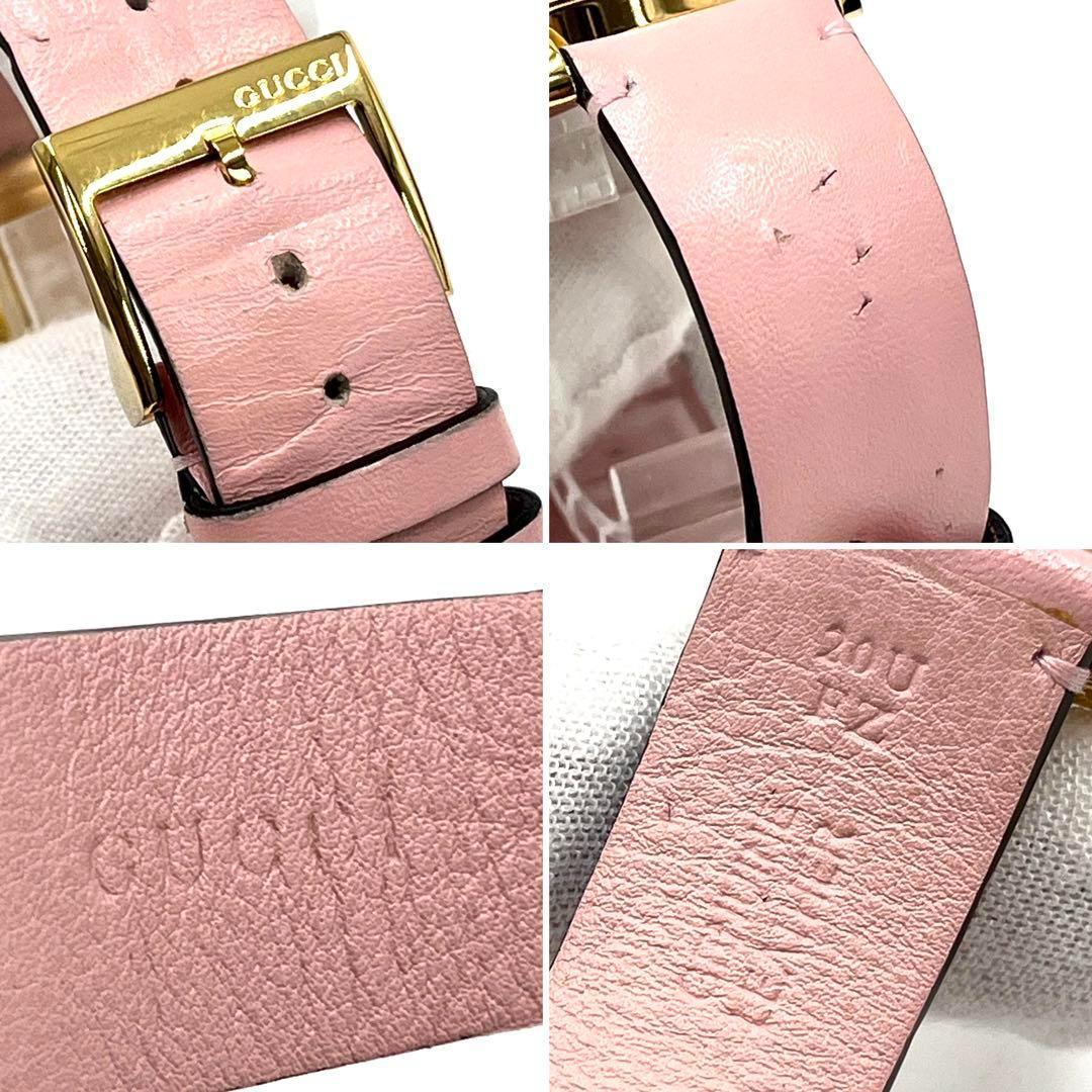 【極美品】グッチ Gタイムレス 4キャットヘッド イエローゴールドPVD ピンク