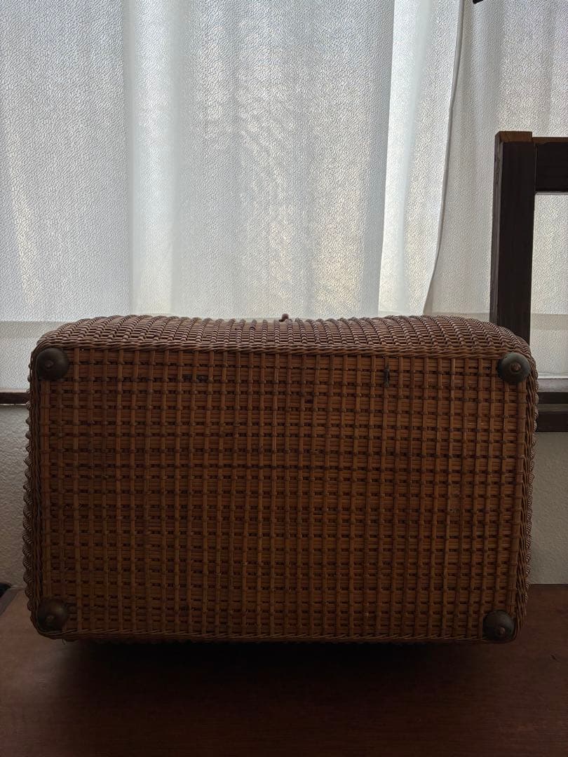 煎茶籠 大正 バスケット 籐編み アンティーク 古道具 籠 antique