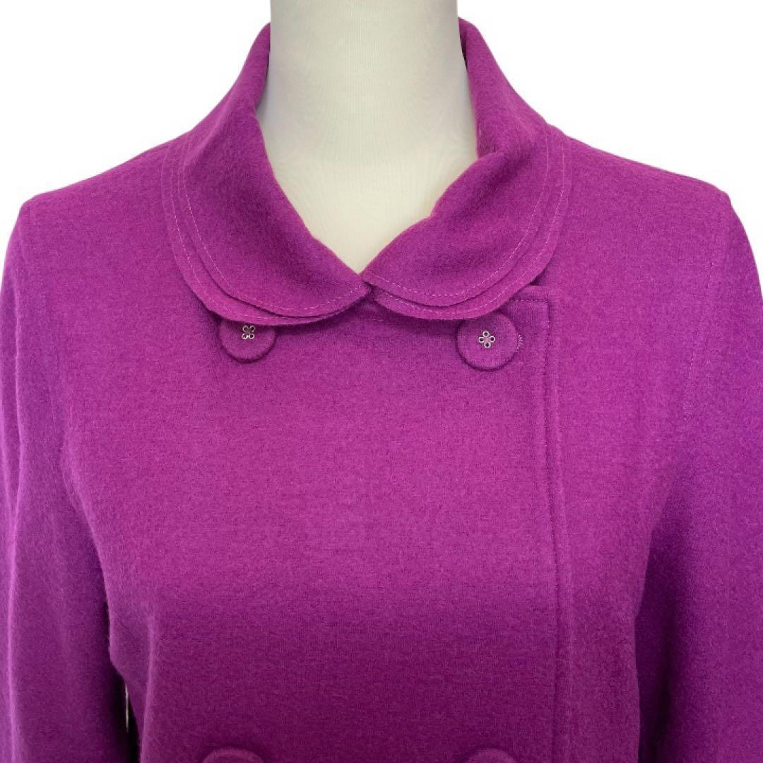 オレボレブラ　ウール100% エリ　袖二重仕立て　ダブルコート　パープル系