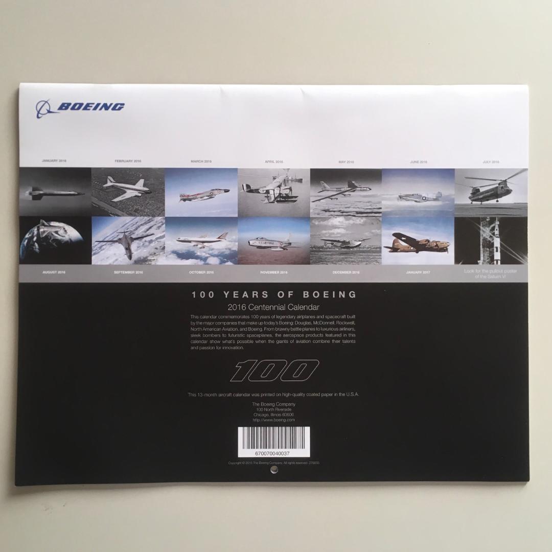 ボーイング社 100周年カレンダー (2016年) Boeing