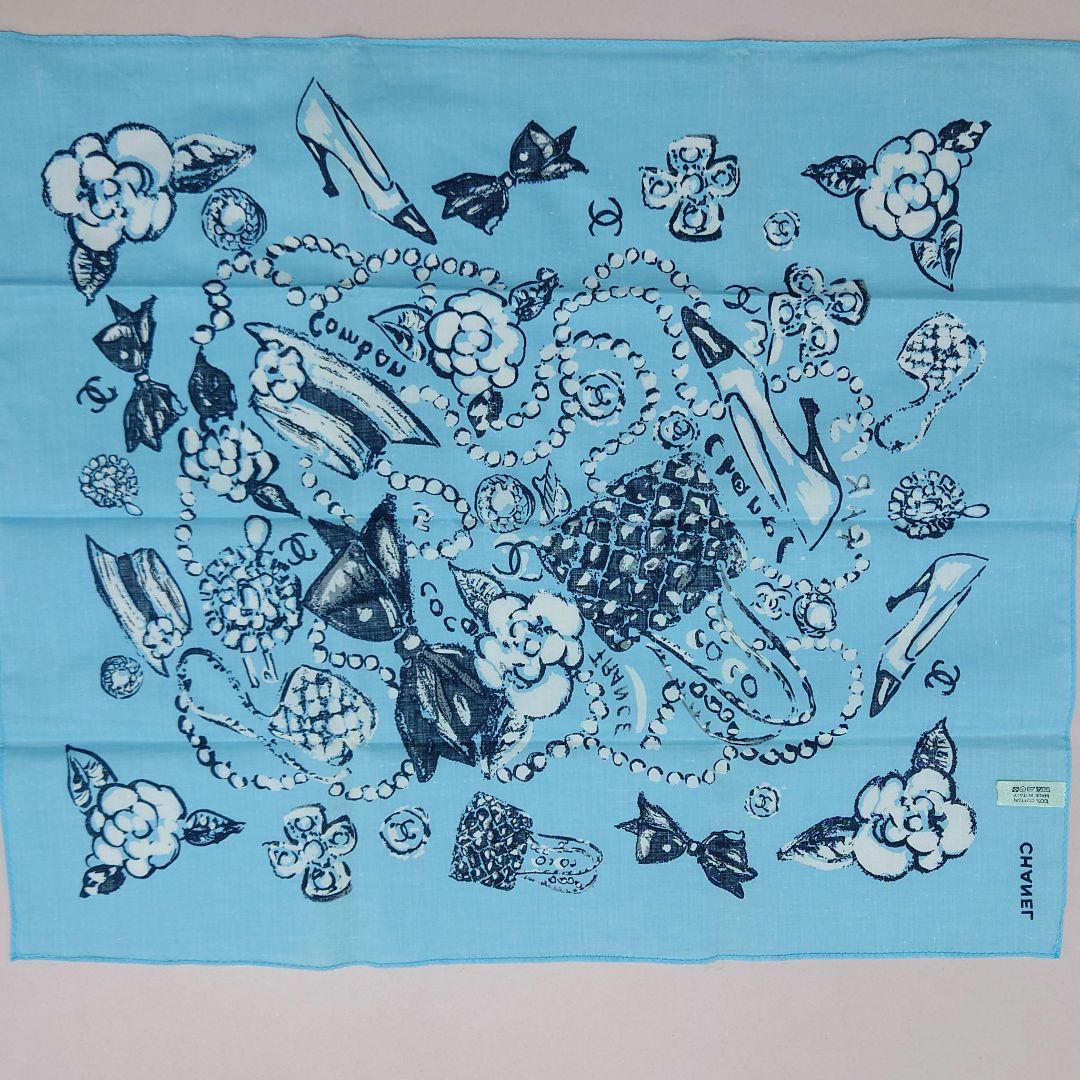 ★シャネル　CHANEL　コットン　ハンカチーフ　ミニスカーフ　ヴィンテージ