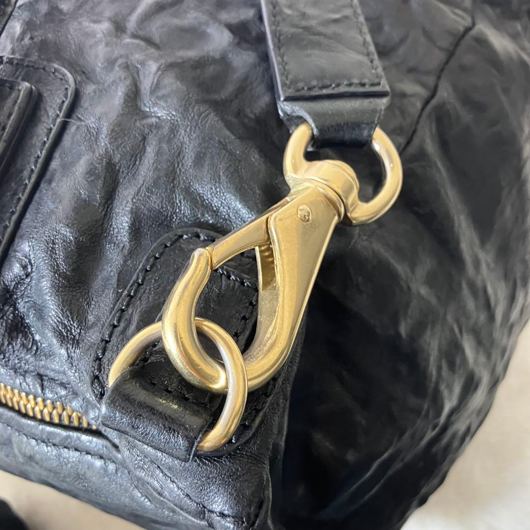 ジバンシー✨パンドラ 2way シワ加工 ロゴ金具 黒 ショルダーバッグ