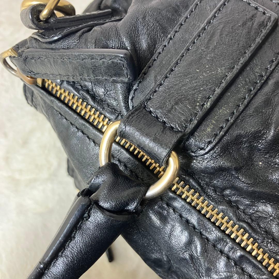 ジバンシー✨パンドラ 2way シワ加工 ロゴ金具 黒 ショルダーバッグ