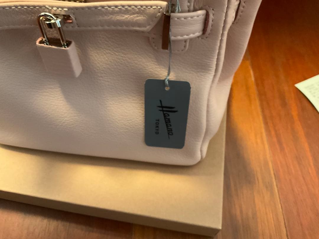 (新品未使用品)HAMANO(ハマノ)レザーハンドバッグ/ピンク/牛革