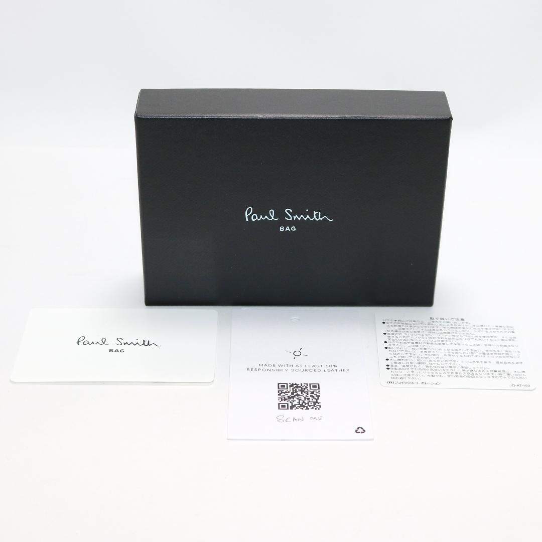 【未使用級】ポールスミス レザー 名刺入れ カードケース ネイビー BPS853